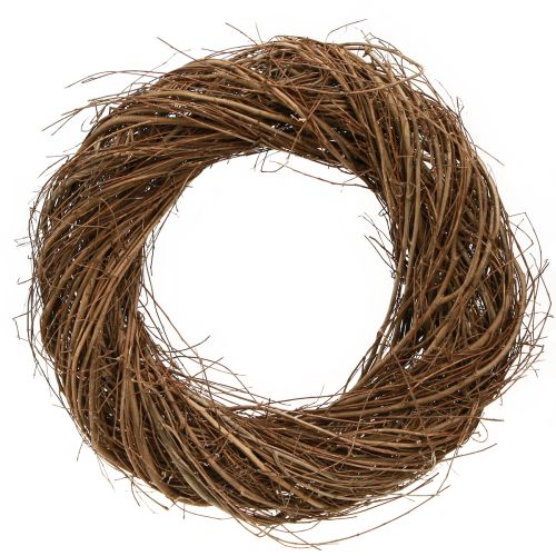 Couronne décorative branches d&#39;orme naturel Ø32cm–35cm H6,5cm 2pcs