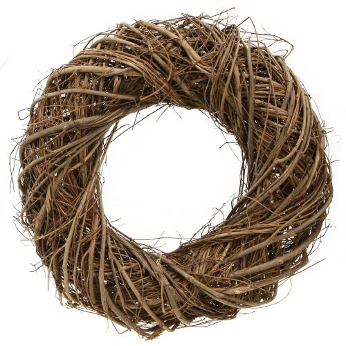 Couronne décorative en branches d&#39;orme naturel Ø28–30cm H6,5cm 2pcs
