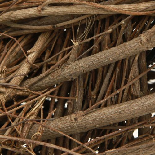 Article Couronne décorative en branches d&#39;orme naturel Ø28–30cm H6,5cm 2pcs