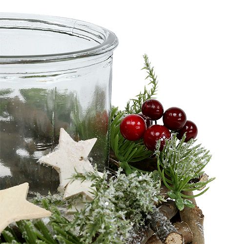 Floristik24 Couronne décorative avec verre à bougie Ø20cm