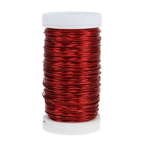 Floristik24 Fil émaillé Déco Rouge Ø0.50mm 50m 100g