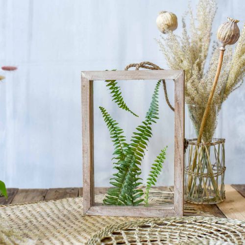 Floristik24 Cadre décoratif avec cavité, herbier à suspendre, décoration en bois DIY 29×20cm