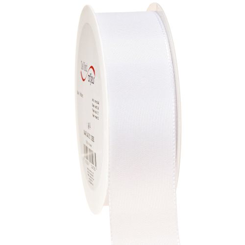 Article Ruban décoratif cadeau en polyester blanc 40 mm 50 m