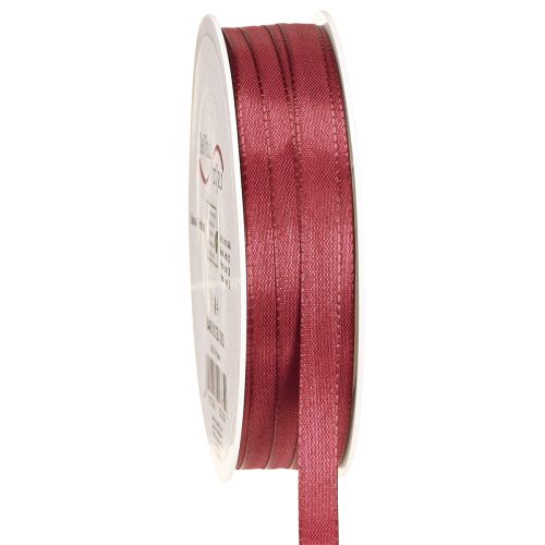 Article Ruban décoratif étroit en taffetas Bordeaux 10 mm 50 m