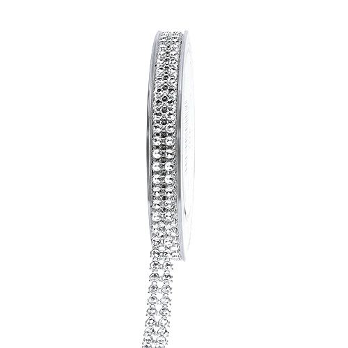 Ruban de décoration argenté brillant 10mm 4m