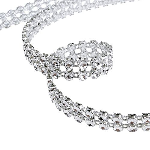 Article Ruban de décoration argenté brillant 10mm 4m