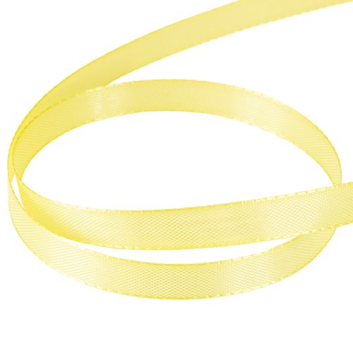 Article Ruban décoratif taffetas ruban cadeau jaune clair 10 mm 50 m