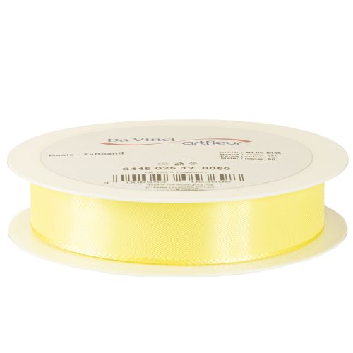 Article Ruban décoratif taffetas ruban cadeau jaune clair 25 mm 50 m