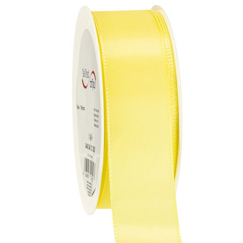 Ruban décoratif taffetas ruban cadeau jaune clair 40 mm 50 m
