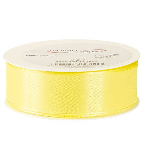 Article Ruban décoratif taffetas ruban cadeau jaune clair 40 mm 50 m
