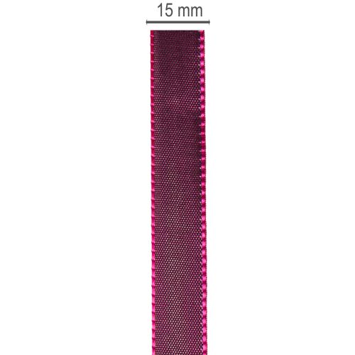 Ruban cadeau étroit en taffetas pour décorations créatives, 15 mm de large, 50 m de long | Floristik24.be