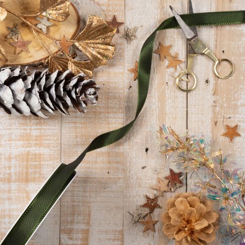 Ruban cadeau à bord tissé, ruban taffetas pour loisirs créatifs, 15 mm de large, 50 m de long | Floristik24.be