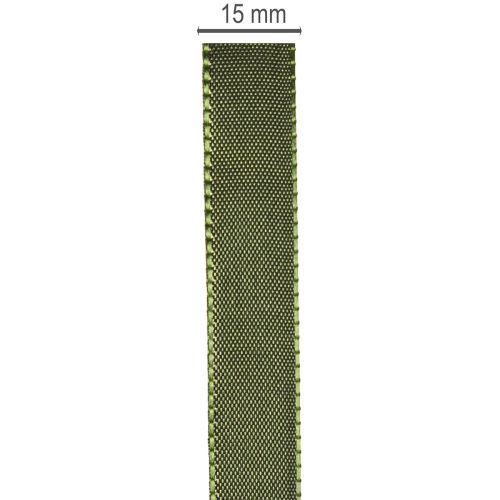 Ruban cadeau à bord tissé, ruban taffetas pour loisirs créatifs, 15 mm de large, 50 m de long | Floristik24.be
