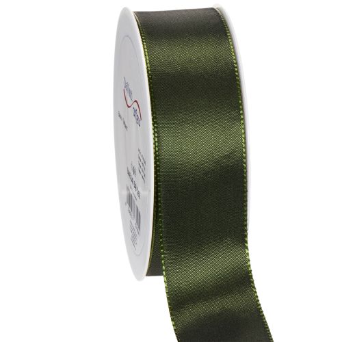 Ruban de satin pour emballage cadeau, ruban de taffetas, vert, 40 mm de large, 5 m de long