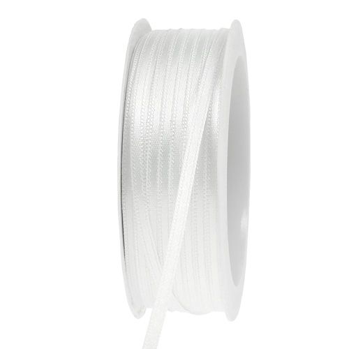 Floristik24 Ruban décoration blanc 3mm 50m