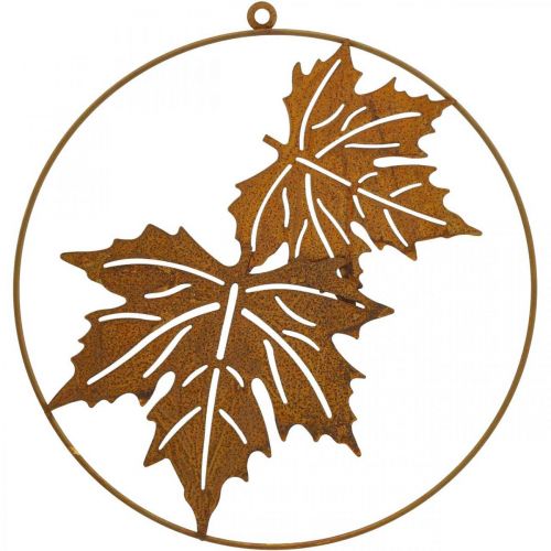 Anneau décor feuille patine métal anneau décoration rouille décoration murale Ø30cm