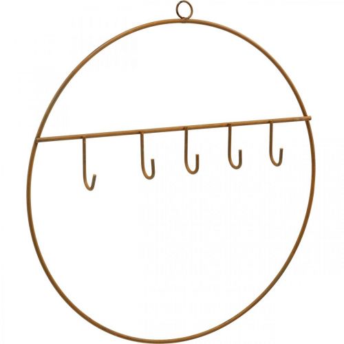 Article Anneau en métal avec crochet, anneau décoratif à suspendre, anneau à crochet en acier inoxydable Ø28cm