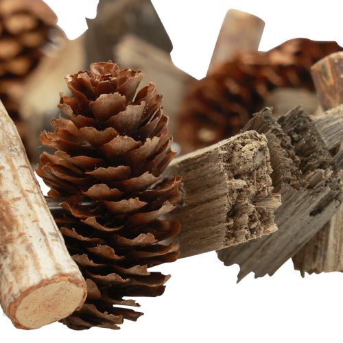 Article Anneau décoratif coeur décoration suspendue cônes décoratifs en bois décoration naturelle Ø20cm