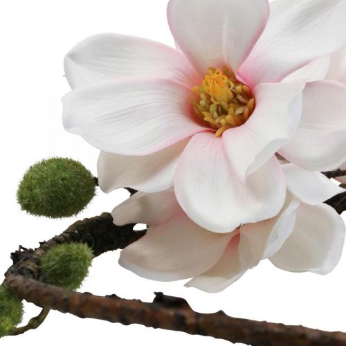 Article Anneau décoratif magnolia artificiel décoration printanière à suspendre Ø24cm