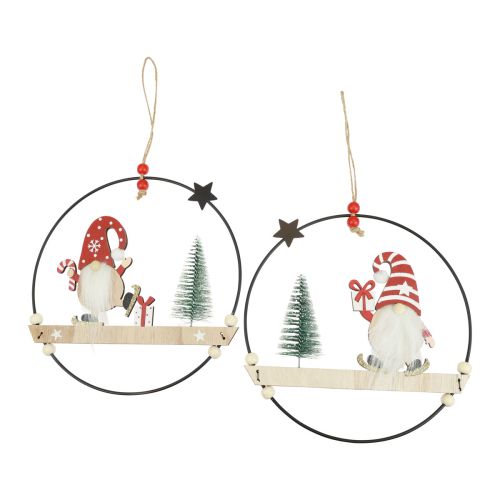 Article Anneau décoratif en métal nain décoratif cintre Noël Ø21,5cm 2 pcs