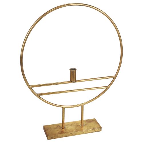 Article Anneau décoratif avec pied bougeoir décoration métal doré Ø44,5cm