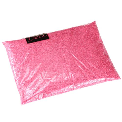 Article Sable décoratif rose, sable artisanal, sable coloré 0,5 mm, rose fluo, 1 kg