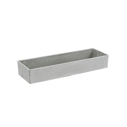 Floristik24 Bol décoratif carré gris 32cm x 10,5cm H5cm