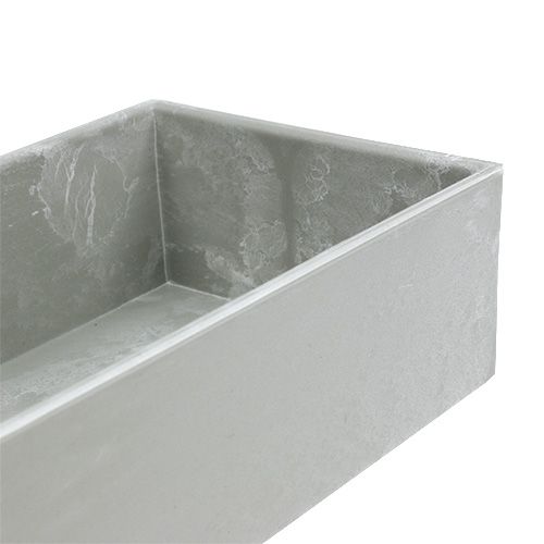 Floristik24 Bol décoratif carré gris 32cm x 10,5cm H5cm