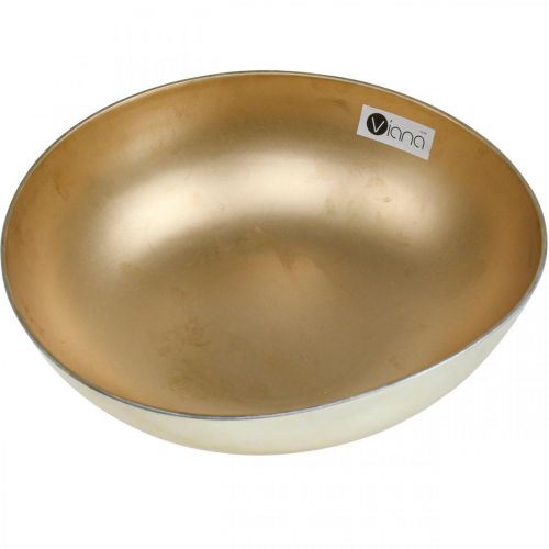 Floristik24 Bol décoratif bol végétal doré plastique Ø30cm H9cm