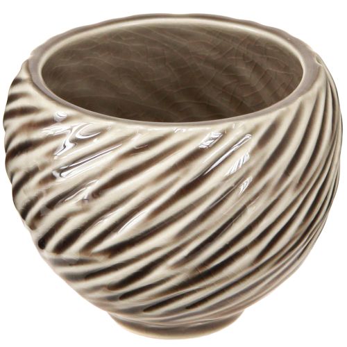 Article Bol Décoratif Céramique Décor Spirale Beige Marron Ø9cm 4pcs