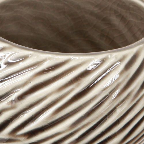 Article Bol Décoratif Céramique Décor Spirale Beige Marron Ø9cm 4pcs