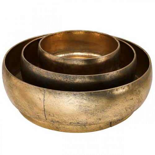 Floristik24 Bol décoratif métal doré aspect antique Ø23,5/33/43cm lot de 3