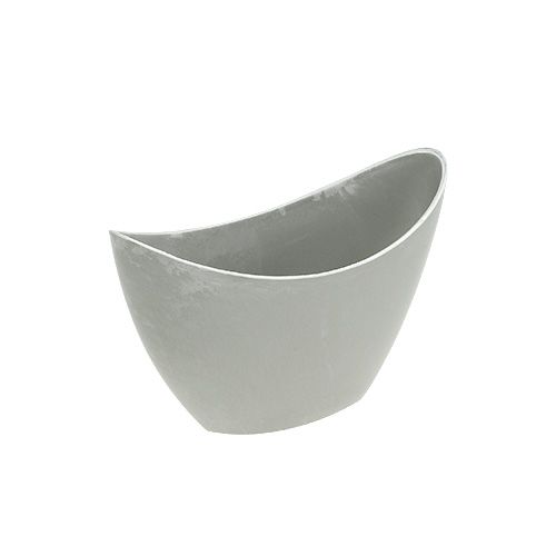 Article Bol déco plastique gris 20cm x 9cm H11.5cm, 1p