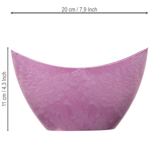Bol décoratif en plastique rose 20 cm x 9 cm H 11,5 cm (1 pièce) | Floristik24.be