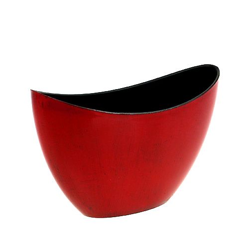 Floristik24 Bol Décoratif en Plastique Rouge-Noir 24cm x 10cm x 14cm, 1pc