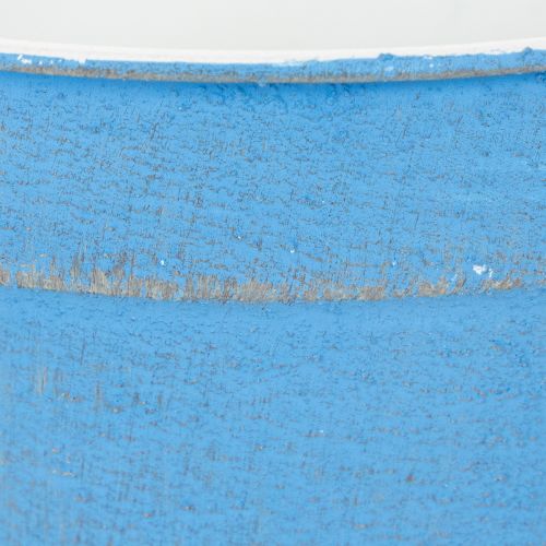 Article Bol/pot décoratif, métal bleu, style shabby chic, Ø 17 cm, H 8,5 cm
