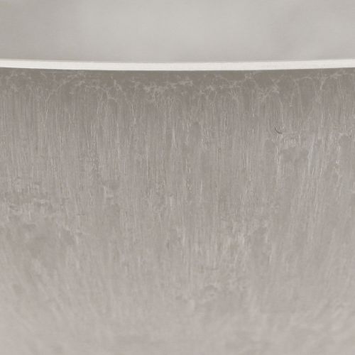 Article Bol décoratif avec base, bol à plantes rond, gris, Ø19cm, H8cm
