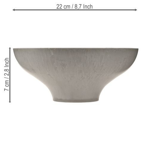 Article Bol décoratif avec base, bol à plantes rond, gris, Ø19cm, H8cm