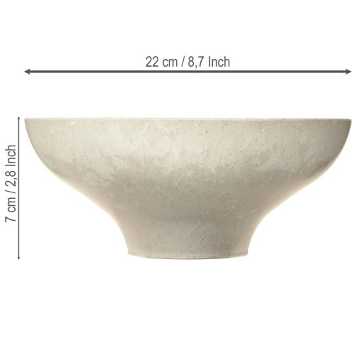 Floristik24 Bol décoratif avec base en plastique rond crème Ø19cm H8cm