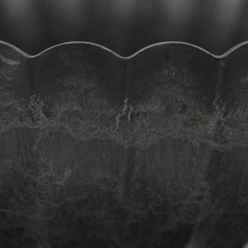 Floristik24 Bol décoratif rond anthracite avec rainures Ø28cm