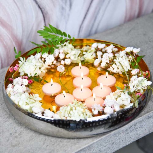 Floristik24 Bol décoratif métal rond Plateau doré &amp; argenté Ø36.5cm