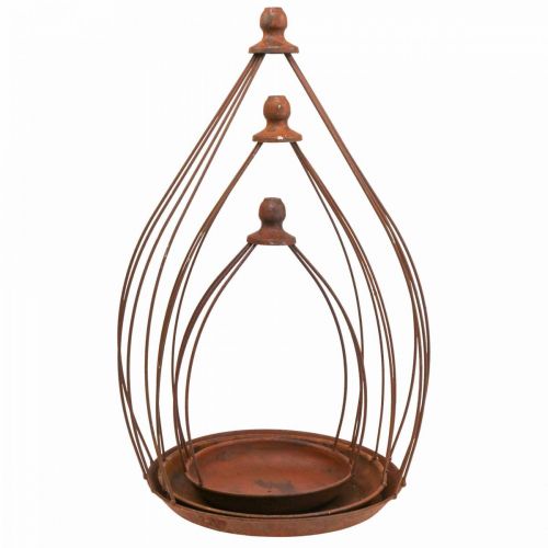 Floristik24 Bol décoratif décor patine rouille décor suspendu Ø18,5/24,5/27cm