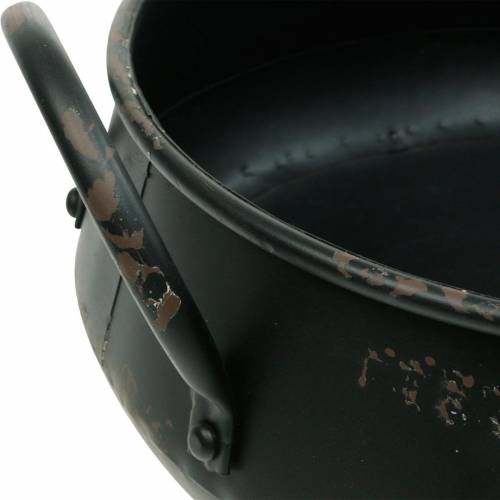 Article Bol décoratif bol en métal noir cache-pot look vintage lot de 2