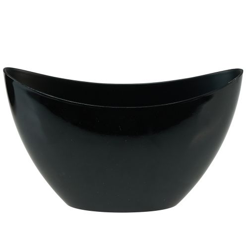 Article Bol décoratif bateau à plantes ovale noir 24x9,5cmx14,5cm