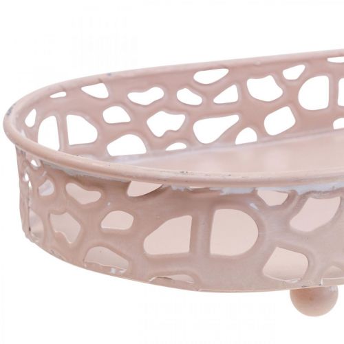 Article Bol décoratif Bol ovale avec pieds décoration de table rose 30×18cm