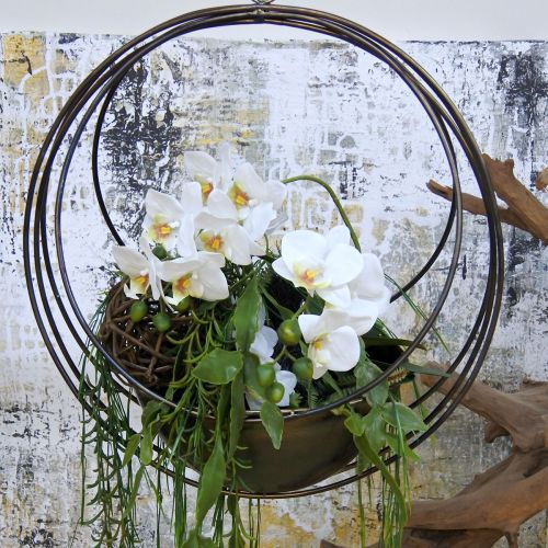 Article Coupe décorative pour panier à fleurs suspendu métal Ø31cm H55,5cm