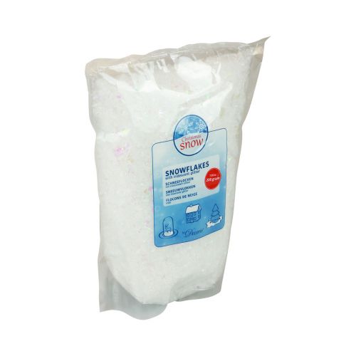 Article Fausse neige flocons de neige artificiels neige blanc paillettes 200g