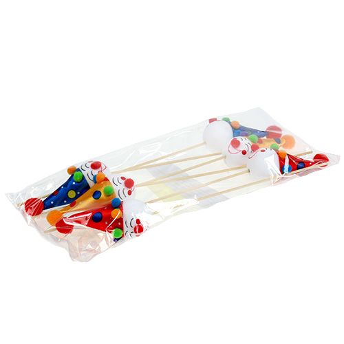 Floristik24 Bouchon décoratif décoration de table de fête de clown 6pcs