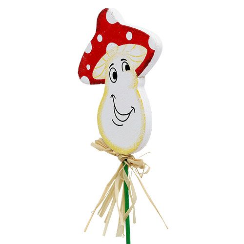 Floristik24 Bouchon décoratif champignon 6,5cm L27cm 24 pcs