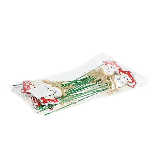 Floristik24 Bouchon décoratif champignon 6,5cm L27cm 24 pcs